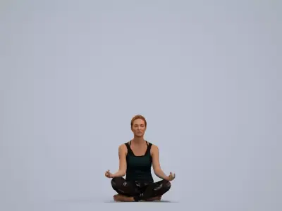 a woman sitting in the middle of a yoga pose 3D model
