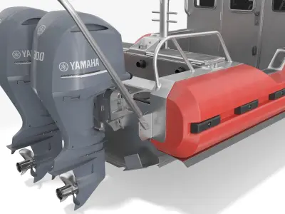  Coast Guard Defender Class Boat Red Rigged 