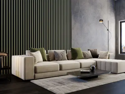 interior livingroom scene 06 3D model