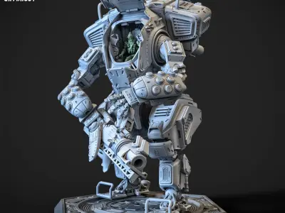 A Robot and His Big Robot 100mm 3D print model