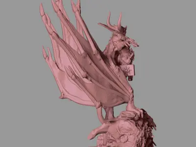 Alastor statue of demon 3D print model