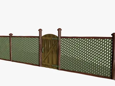 Wooden Fence 3D model