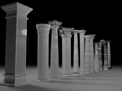Column columns in row 3D model