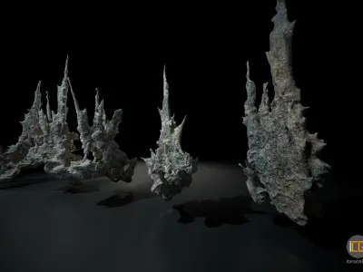 Alien Rocks set 1 Low-poly 3D model