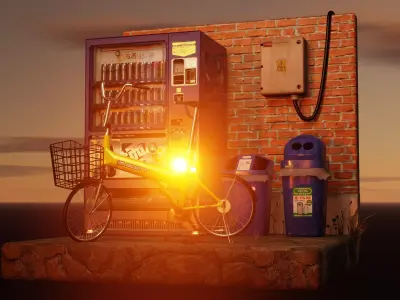 Vending Machine 1 Low-poly 3D model