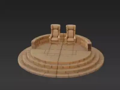 68 - Space Fortress Throne Room Dais - Diorama  3D print model