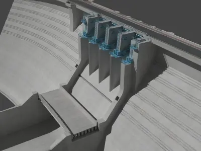 3D Dam Sluice gate 3D model