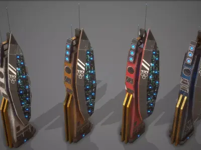 Sci-Fi Building-17 Low-poly 3D model