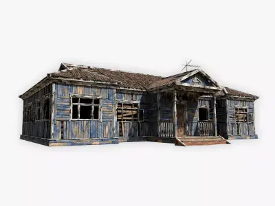 Abandoned wooden house 3D model purchase