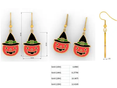 Halloween Earrings 3D print model