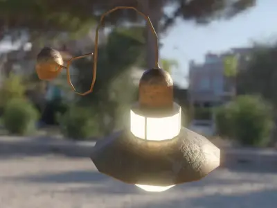 Hanging Street Lamp Low-poly 3D model