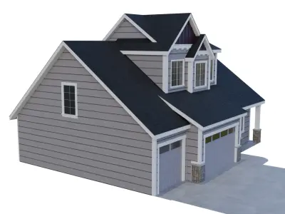 Suburban House One story 3D model