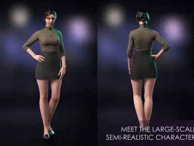 Streetwear Girl 1-13 - Street Wear Girls Pack Game-Ready Low-poly 3D model