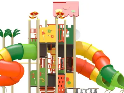 Double Decker Playground Low-poly 3D model