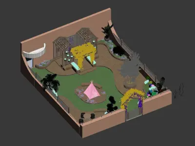 Layout of playing area of roof 3D model