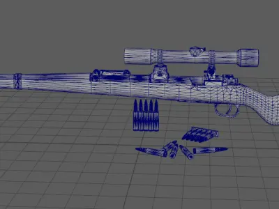 Kar98K2 Low-poly 3D model