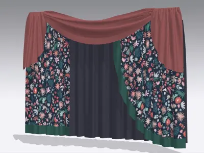 Curtain Low-poly 3D model