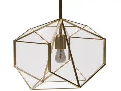 OPENBOX Metal and Glass Flush Mount Pendant Low-poly 3D model