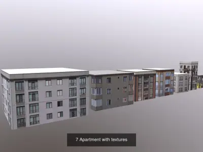 25 apartments low poly  3D Model Pack