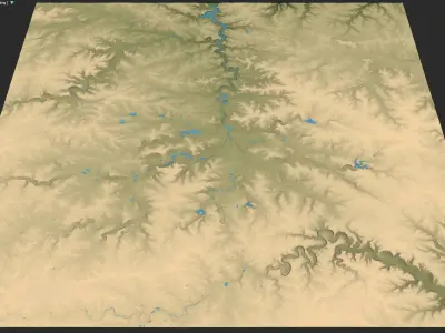 Rochester - 3D Terrain Low-poly 3D model