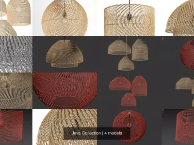 Java Collection rattan ball pendant light 3D Model Pack