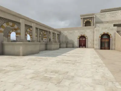 Khor Fakkan Amphitheatre Low-poly 3D model