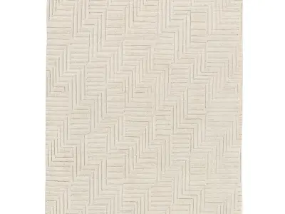 CHARA HAND-KNOTTED WOOL RUG 3D model