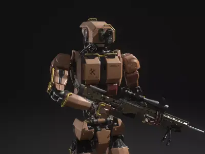 Robot M71 Low-poly 3D model