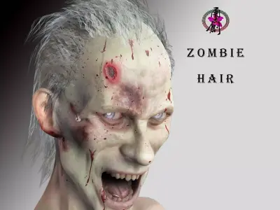 Zombie Hair  Low-poly 3D model