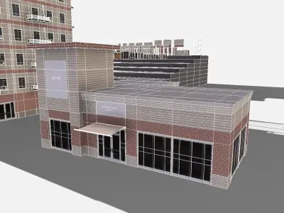 modular kit buildings expansion pack Low-poly 3D model