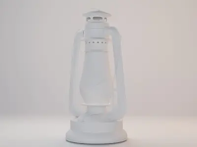 Old oil lamp Low-poly 3D model buy
