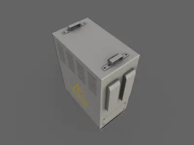 PBR Electric Box Grey V3 Low-poly 3D model