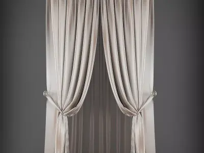 Curtain Low-poly 3D model 140