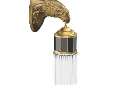 Kinkiet w Stylu Art Deco Lampa Orzel z Witrazem 3D model