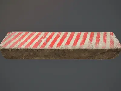 Concrete Roadblock Barrier Low-poly 3D model