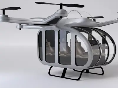 Futuristic Air Taxi Drone 3D Model 3D model