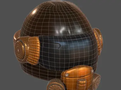 Helmet plastic mask protection isolated plastic scifi  Low-poly 3D model