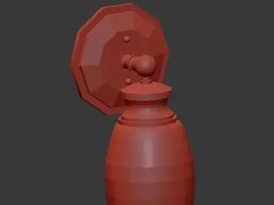 Untitled bathroom light fixture with glass shade 3D model