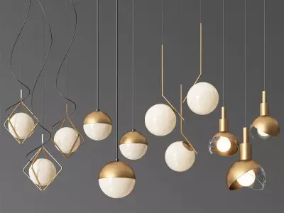 5 Table Lamps Set 1 3D model