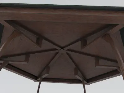 Pergola PBR 3D model gazebo in park Low-poly 3D model