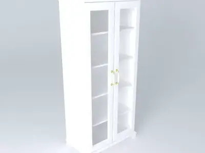showcase bookcase with glass doors Free 3D model