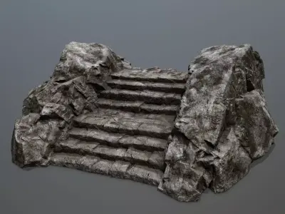 Rock  Gate Low-poly 3D model 4