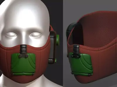 Gas mask respirator scifi futuristic 3d  Low-poly 3D model