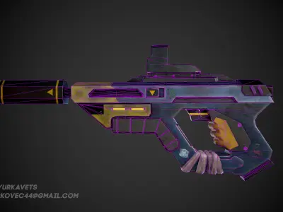 SciFi HAND GUN Low-poly 3D model