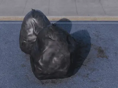 Garbage bags Low-poly 3D model