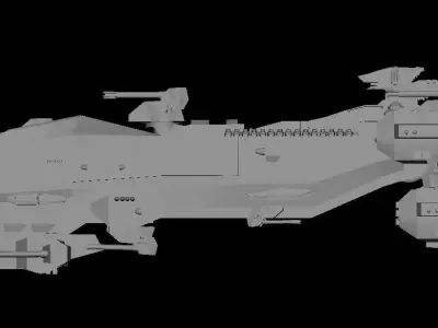  Sci-Fi Space ship Low-poly 3D model