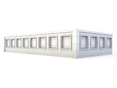 Tenement Building Upper Floor Low-poly 3D model