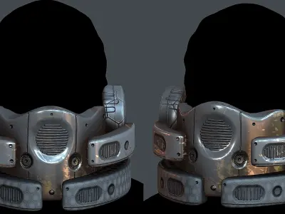 Gas mask helmet 3d model scifi Low-poly Low-poly 3D model Low-poly 3D model 53