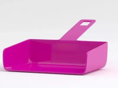 Pink Flat Plastic DustPan 3D model
