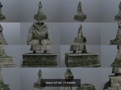 statue full set  3D Model Pack